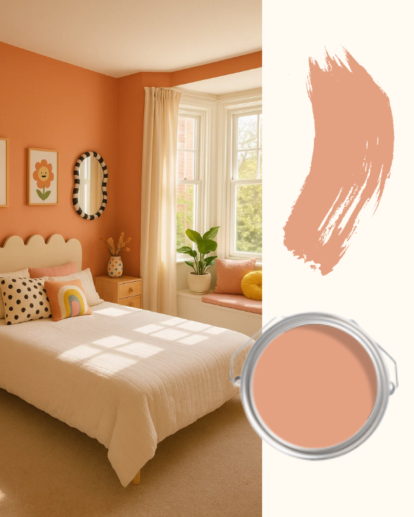 coral bedroom ideas using dulux melon melody 2 paint