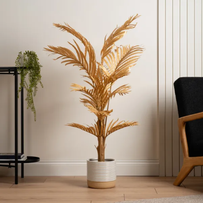 gold leaf plant for a coastal living room