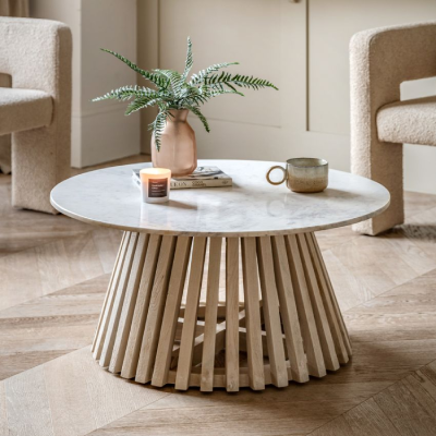 marble top coffee table round for a coastal living room