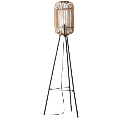 tripod floor lamp with boho wood lamp shade black and wood