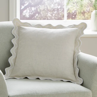 white wavy cushion for a coastal scheme