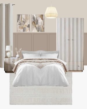 Cream and Pink Cozy Bedroom - Farrow & Ball Stirabout