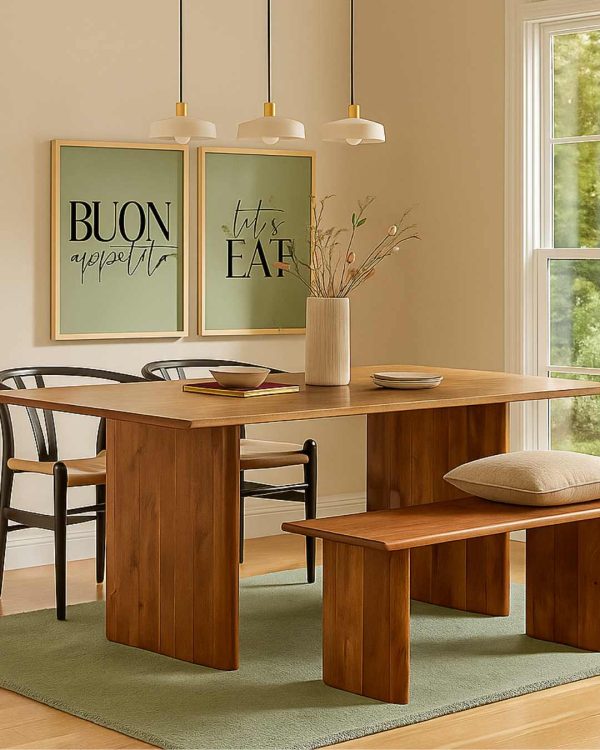 Dulux Bakers Flour and Little Green Aquamarine Open Plan Living Room and Dining Room - Image 7