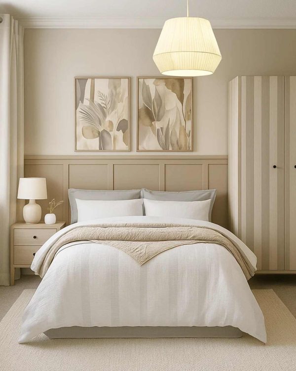 Cream and Pink Cozy Bedroom - Farrow & Ball Stirabout - Image 2