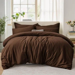 chocolate brown duvet set for a neutral bedroom scheme