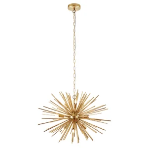 gold spiky pendant light for bedroom