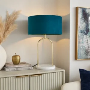 navy and gold bedside lamp