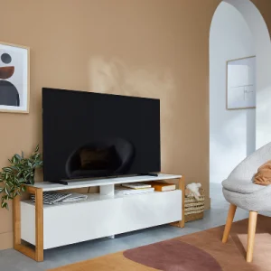 white and oak tv stand for living room
