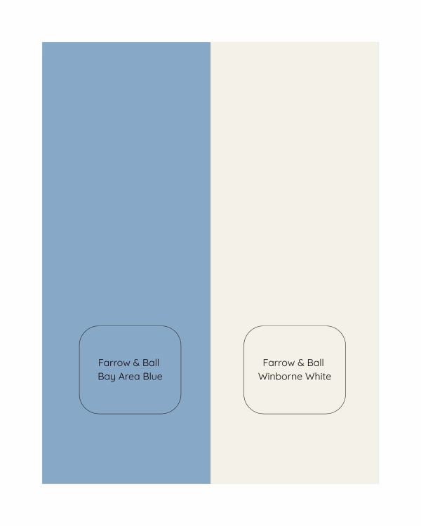 Blue and White Coastal Theme Toddler Bedroom - Farrow & Ball Area Blue - Image 3