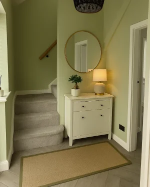 Dulux Crushed Aloe Hallway Idea - Pale green hallways