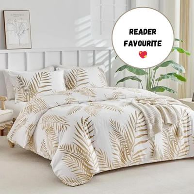 Duvet to go with dulux summer linen - gold and white floral bedding