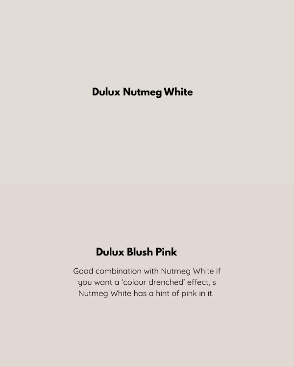 dulux nutmeg white and blush pink combination