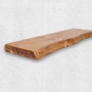 rustic oak live edge floating shelf for bedroom and living room alcoves