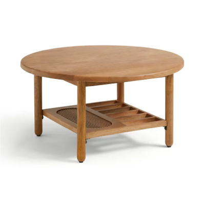 Oak coffee table with shelf storage