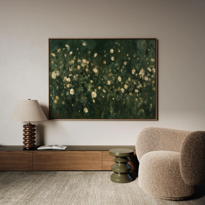 green floral painting for living room