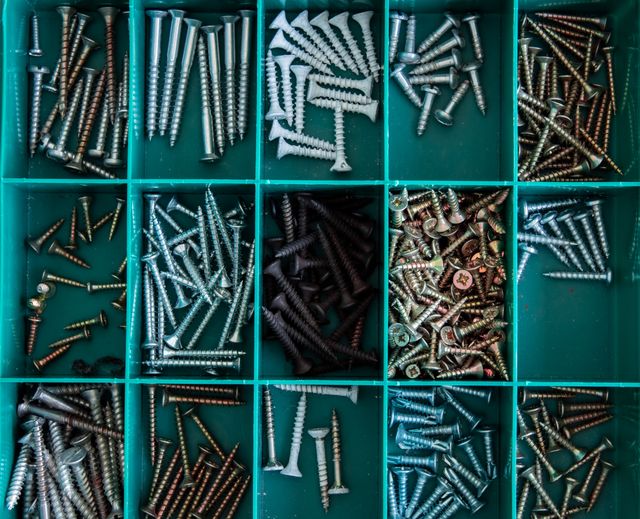 Box of screws for DIY Joinery projecs around the home