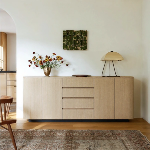 light wood console table for dining room storage